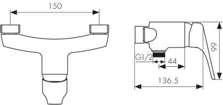 00077 Смеситель KAISER Eco для душа 